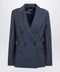 Max Mara Studio Double-Breasted Jacket in Denim Blue Wool Canvas
