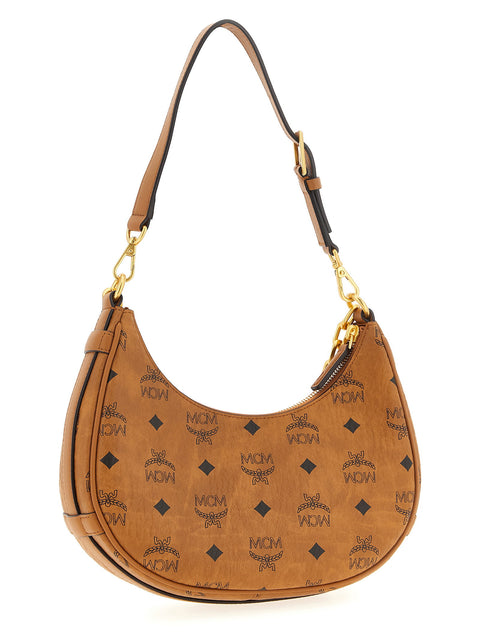 Mcm Aren Crescent Hobo Shoulder Bag
