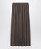 Max Mara Long Pleated Skirt in Dark Khaki Lightweight Jersey
