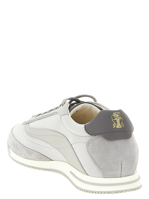 Brunello Cucinelli Techno And Nubuck Fabric Sneakers