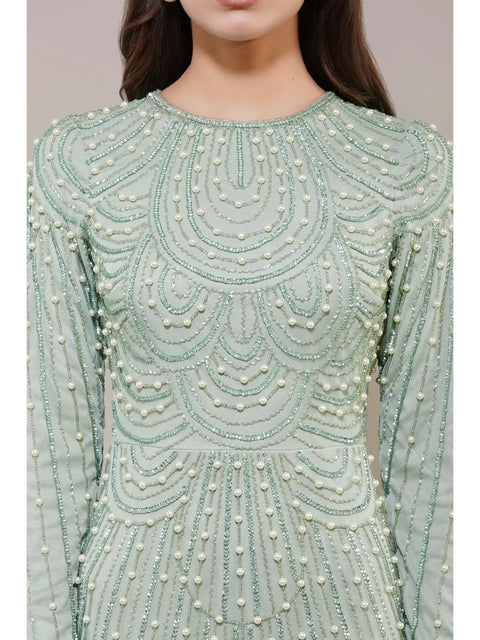 Mabel Embellished Maxi Dress in Pistachio
