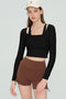 Mabel Sheer Mesh Long Sleeve Layered Crop Top