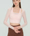 Mabel Sheer Mesh Long Sleeve Layered Crop Top