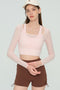 Mabel Sheer Mesh Long Sleeve Layered Crop Top
