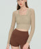 Mabel Sheer Mesh Long Sleeve Layered Crop Top