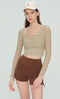 Mabel Sheer Mesh Long Sleeve Layered Crop Top