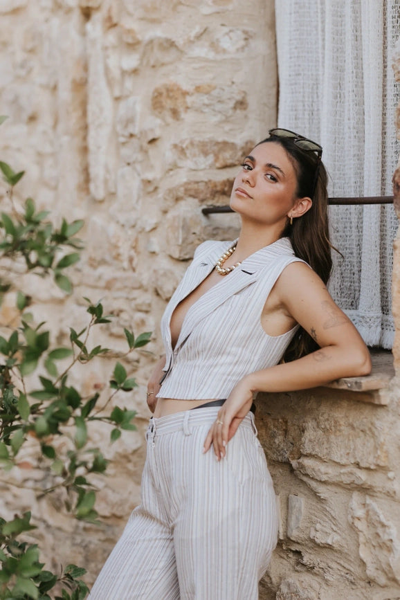 Madeline Vest-Vest-Torn By Ronny Kobo-XS-Beige-Urbanheer