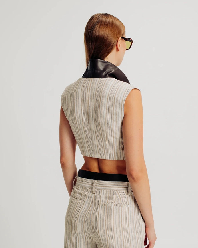 Madeline Vest-Vest-Torn By Ronny Kobo-XS-Beige-Urbanheer