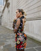 Maeva Floral Printed Long Sleeve Mini Dress Black-Dress-Amy Lynn-S-Black-Urbanheer