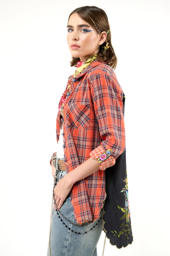 Maggie Shirt-Shirt-Aratta-XS-Orange/Black Combo-Urbanheer