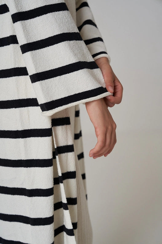 Maha Knitted Maxi-Coat Stripe-Coat-Leap Concept-S-Stripe-Urbanheer