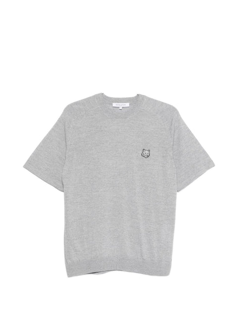 Maison Kitsuné Fox head fine merino short sleeve jumper