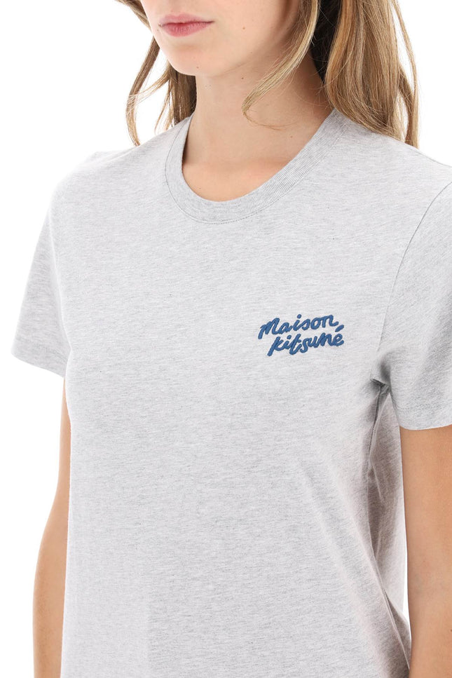 Maison kitsune t-shirt with logo embroidery-women > clothing > topwear-Maison Kitsune-Urbanheer