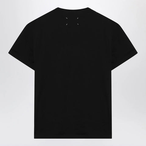 Maison Margiela Black T-shirt with distorted logo