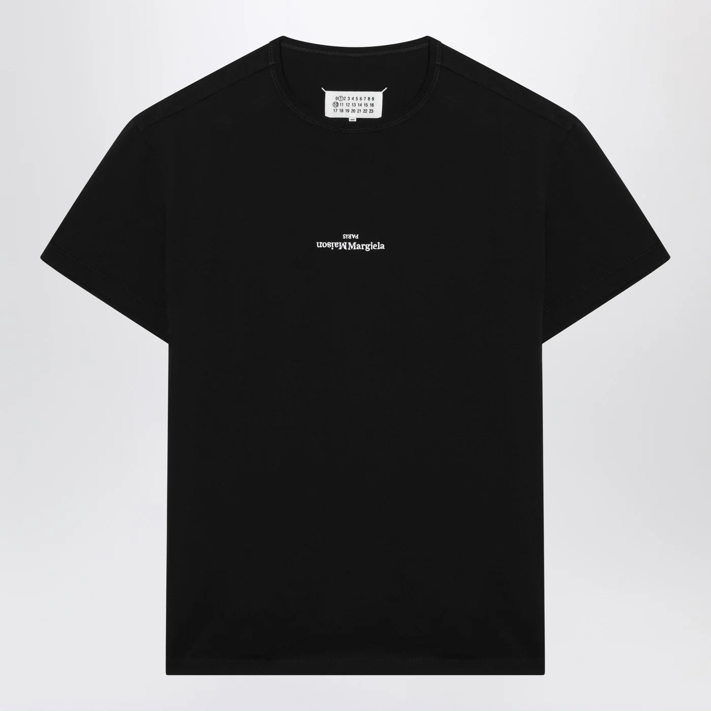 Maison Margiela Black T-shirt with distorted logo
