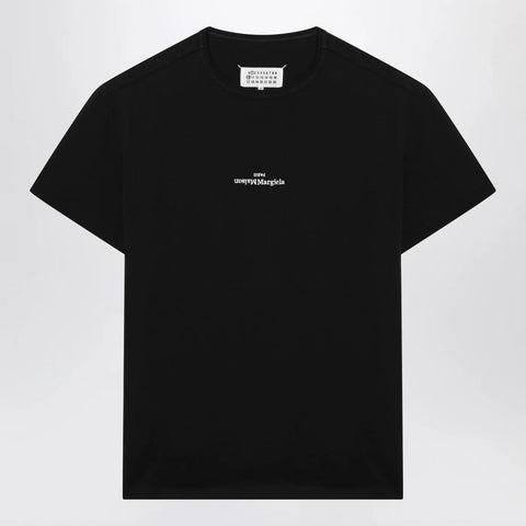 Maison Margiela Black T-shirt with distorted logo
