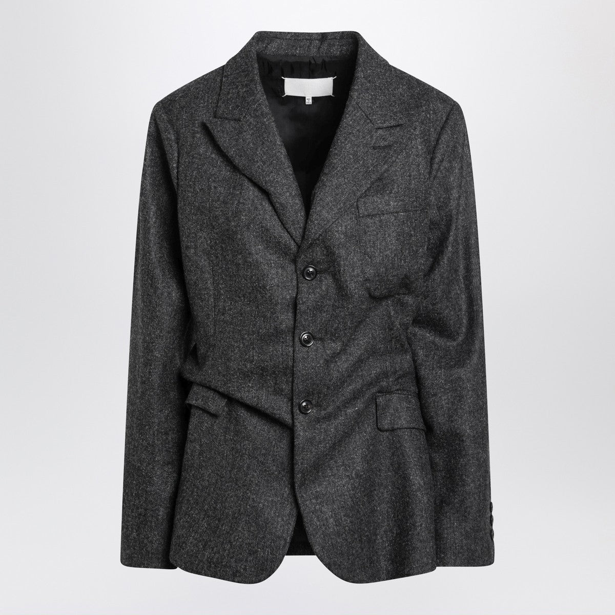 Maison Margiela Dark gray single-breasted wool blazer