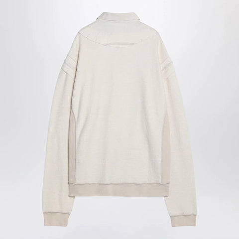 Maison Margiela Distressed-effect ecru sweatshirt