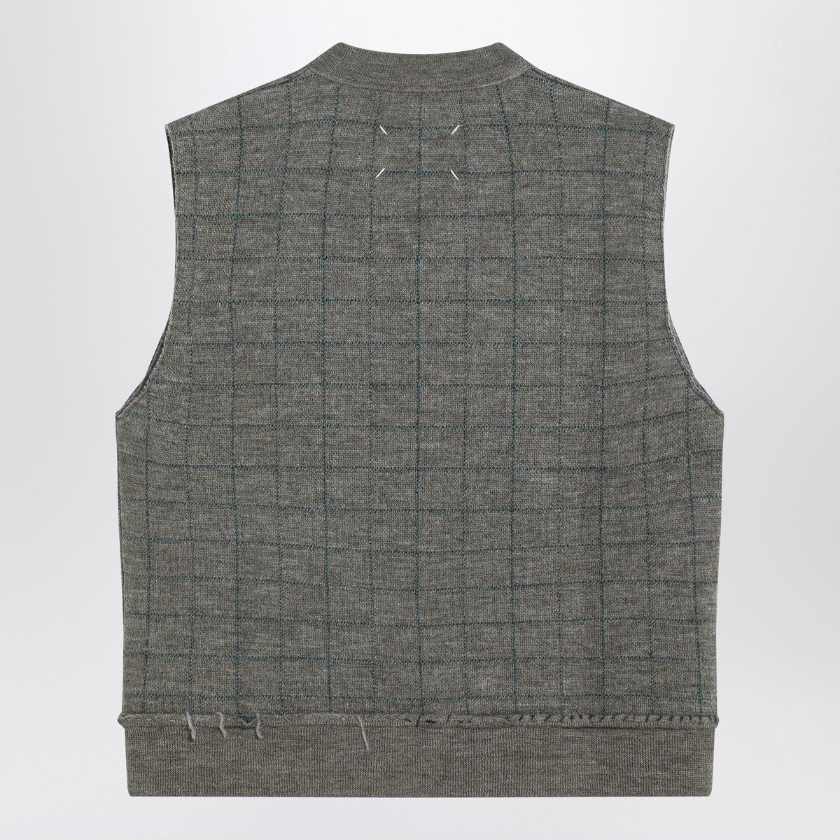 Maison Margiela Military green checked wool gilet