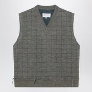 Maison Margiela Military green checked wool gilet
