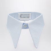 Maison Margiela Pointed collar in blue striped cotton