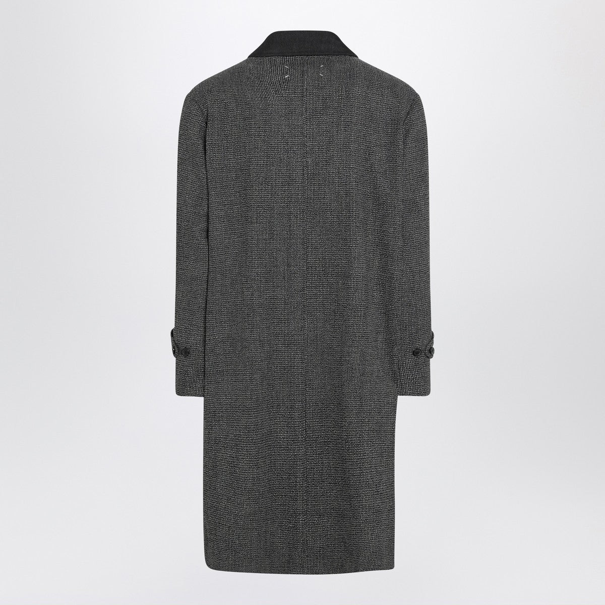 Maison Margiela Single-breasted black/white wool blend coat