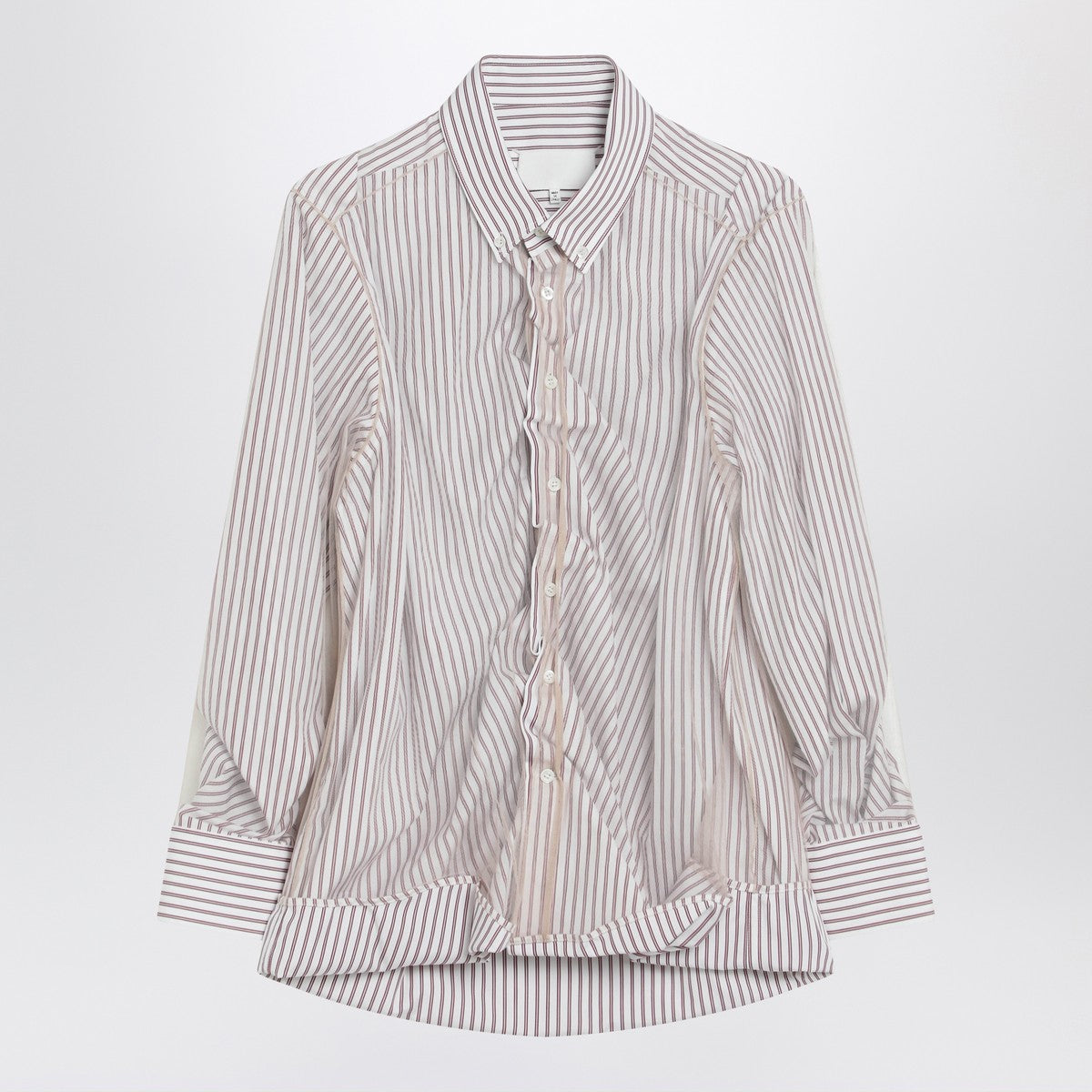 Maison Margiela Striped layered tulle shirt