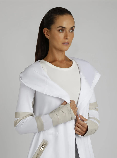 Maitri Sporty Cut Traveler Wrap Jacket - Gold Trims