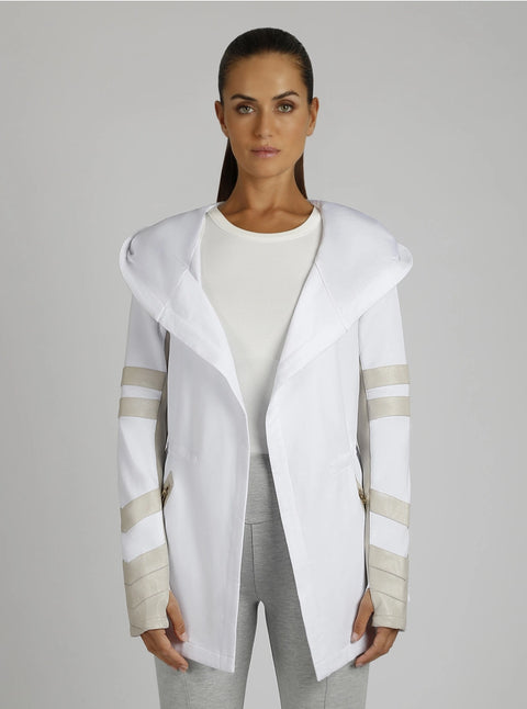 Maitri Sporty Cut Traveler Wrap Jacket - Gold Trims