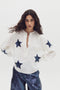 Make A Wish Linen Shirt - Off-White with Dark Blue