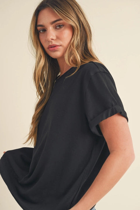 Mali Baby Tee Short Sleeve Top Black-TOP-AEMI + CO-S-Urbanheer