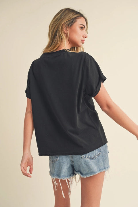 Mali Baby Tee Short Sleeve Top Black-TOP-AEMI + CO-S-Urbanheer