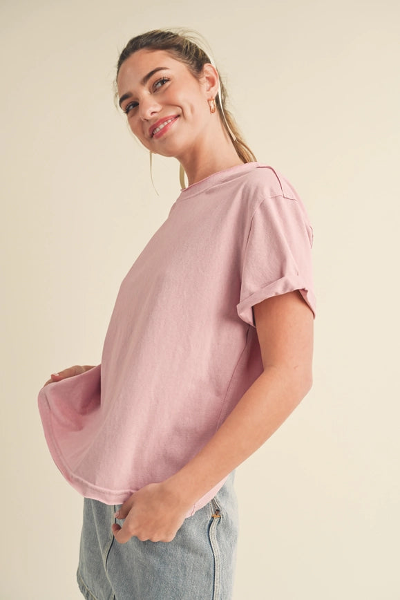 Mali Baby Tee Short Sleeve Top Cherry Blossom-TOP-AEMI + CO-S-Urbanheer