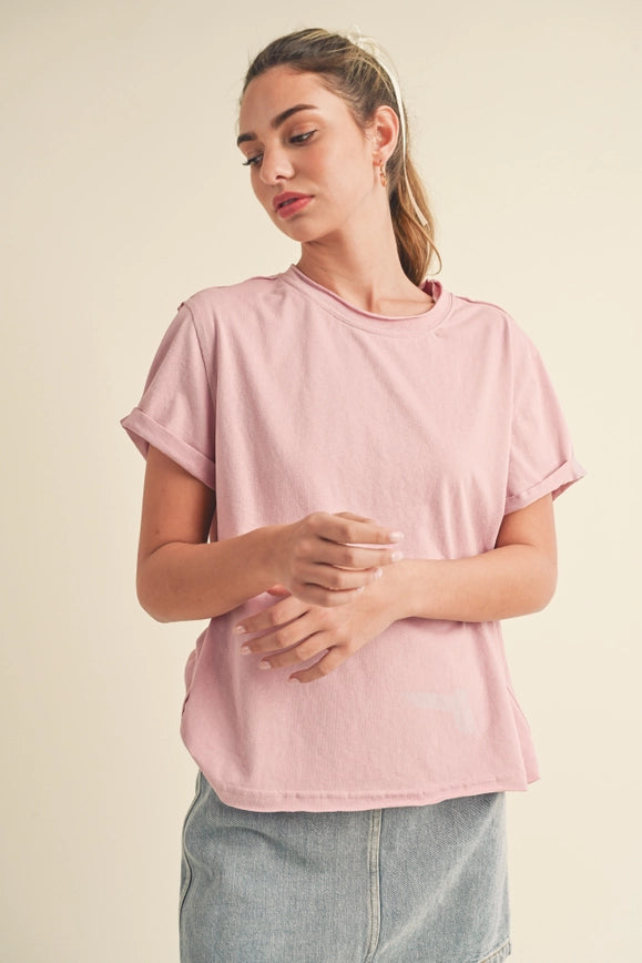 Mali Baby Tee Short Sleeve Top Cherry Blossom-TOP-AEMI + CO-S-Urbanheer