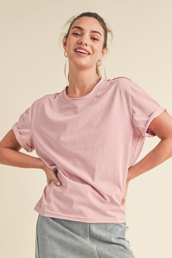 Mali Baby Tee Short Sleeve Top Cherry Blossom-TOP-AEMI + CO-S-Urbanheer