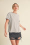 Mali Baby Tee Short Sleeve Top Heather Gray-TOP-AEMI + CO-S-Urbanheer