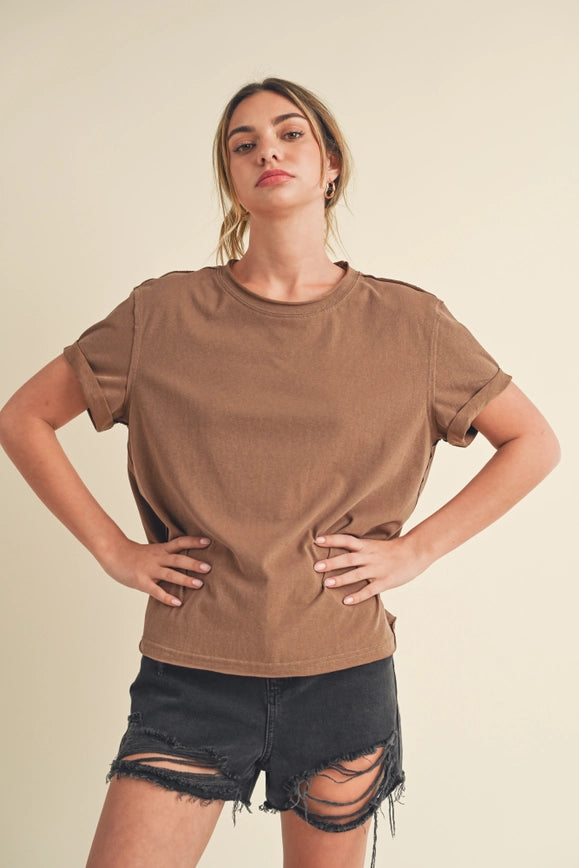 Mali Baby Tee Short Sleeve Top Mocha-TOP-AEMI + CO-S-Urbanheer