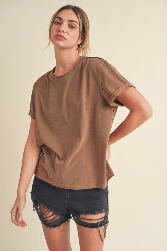 Mali Baby Tee Short Sleeve Top Mocha-TOP-AEMI + CO-S-Urbanheer