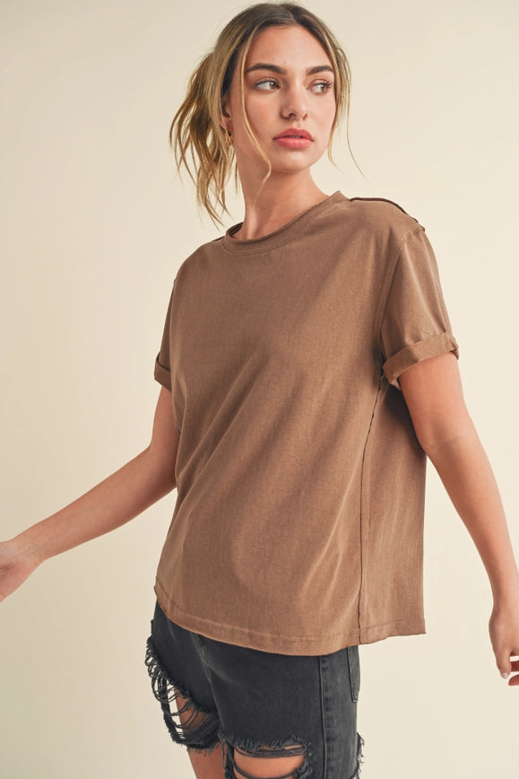 Mali Baby Tee Short Sleeve Top Mocha-TOP-AEMI + CO-S-Urbanheer