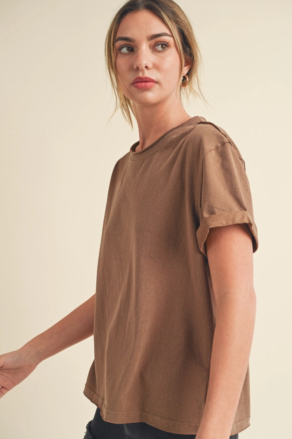 Mali Baby Tee Short Sleeve Top Mocha-TOP-AEMI + CO-S-Urbanheer