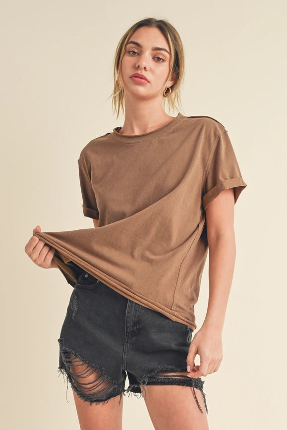 Mali Baby Tee Short Sleeve Top Mocha-TOP-AEMI + CO-S-Urbanheer