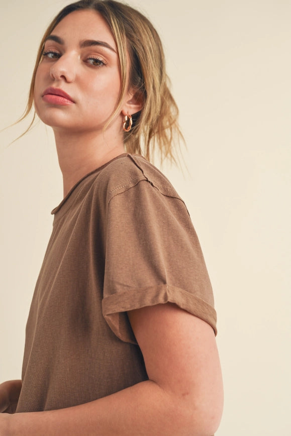 Mali Baby Tee Short Sleeve Top Mocha-TOP-AEMI + CO-S-Urbanheer
