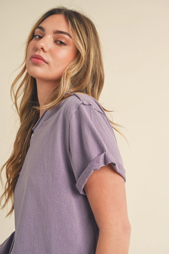 Mali Baby Tee Short Sleeve Top Plum-TOP-AEMI + CO-S-Urbanheer