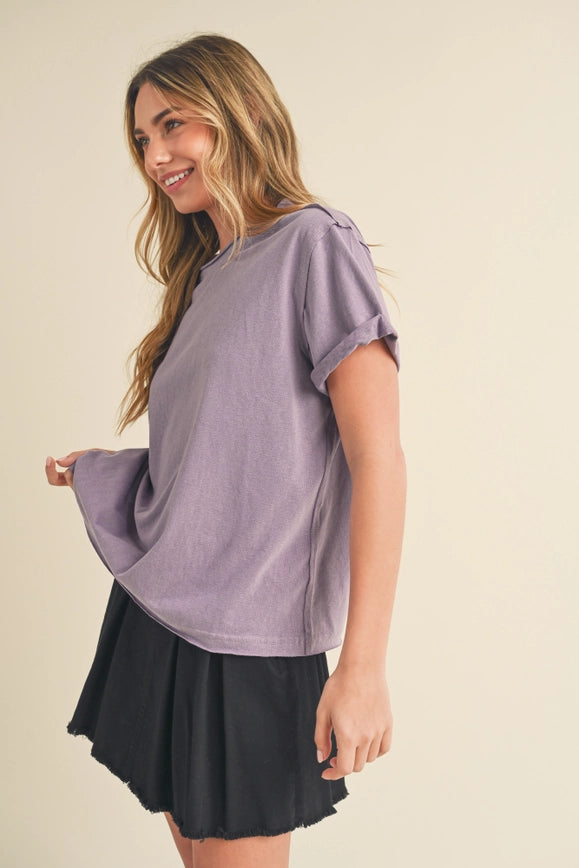 Mali Baby Tee Short Sleeve Top Plum-TOP-AEMI + CO-S-Urbanheer
