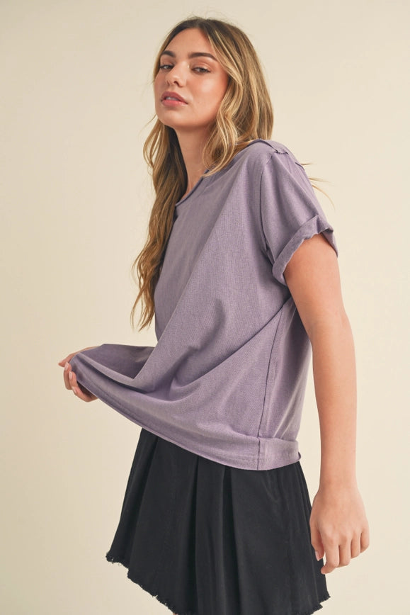 Mali Baby Tee Short Sleeve Top Plum-TOP-AEMI + CO-S-Urbanheer