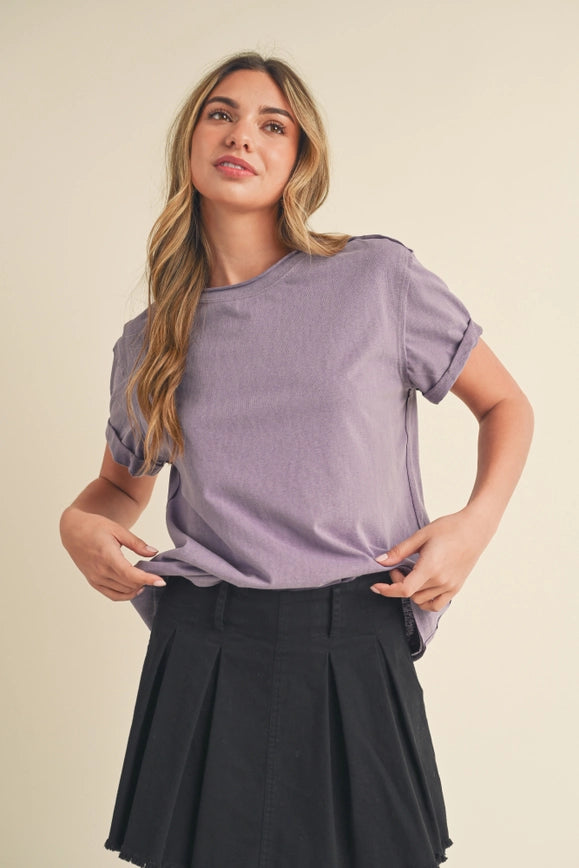 Mali Baby Tee Short Sleeve Top Plum-TOP-AEMI + CO-S-Urbanheer