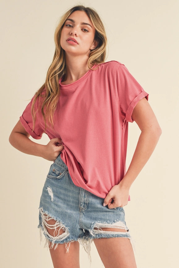 Mali Baby Tee Short Sleeve Top Rose-TOP-AEMI + CO-S-Urbanheer