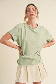 Mali Baby Tee Short Sleeve Top Sage-TOP-AEMI + CO-S-Urbanheer