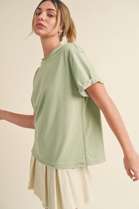 Mali Baby Tee Short Sleeve Top Sage-TOP-AEMI + CO-S-Urbanheer