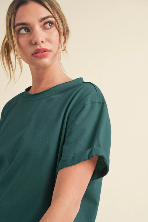 Mali Baby Tee Short Sleeve Top Teal-TOP-AEMI + CO-S-Urbanheer